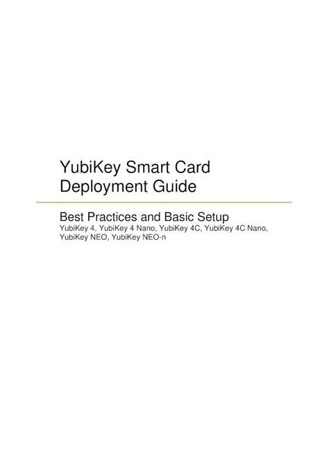 smart card deployment to users|YubiKey Smart Card Deployment Guide .